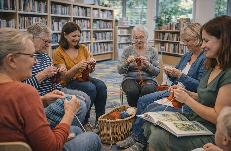 Pletací klub paní a dívek