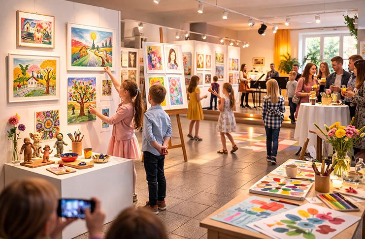 Vernisáž výstavy žáků výtvarného oboru